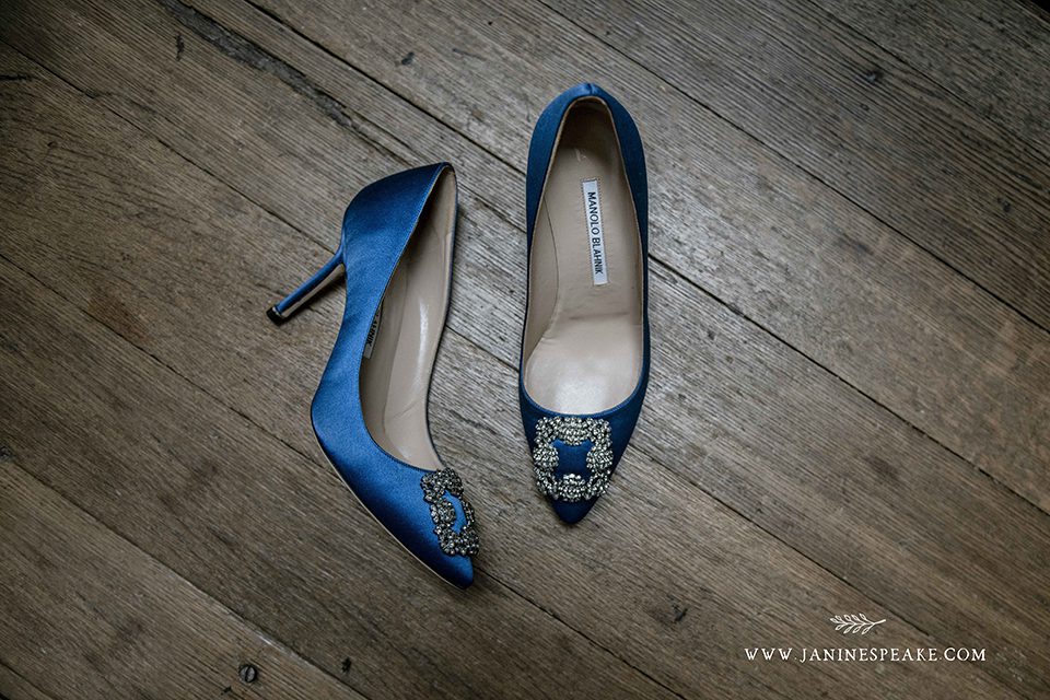 Manolo Blahnik blue carrie shoes