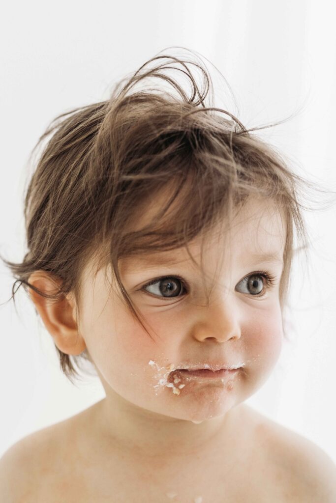 White Neutral Cake Smash | Oswestry Photographer